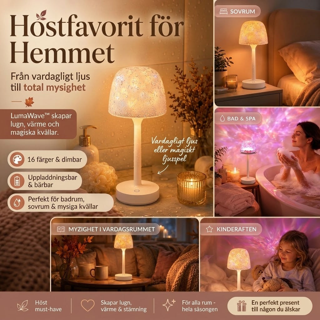 LumaWave bärbar stämningslampa med vågprojektion