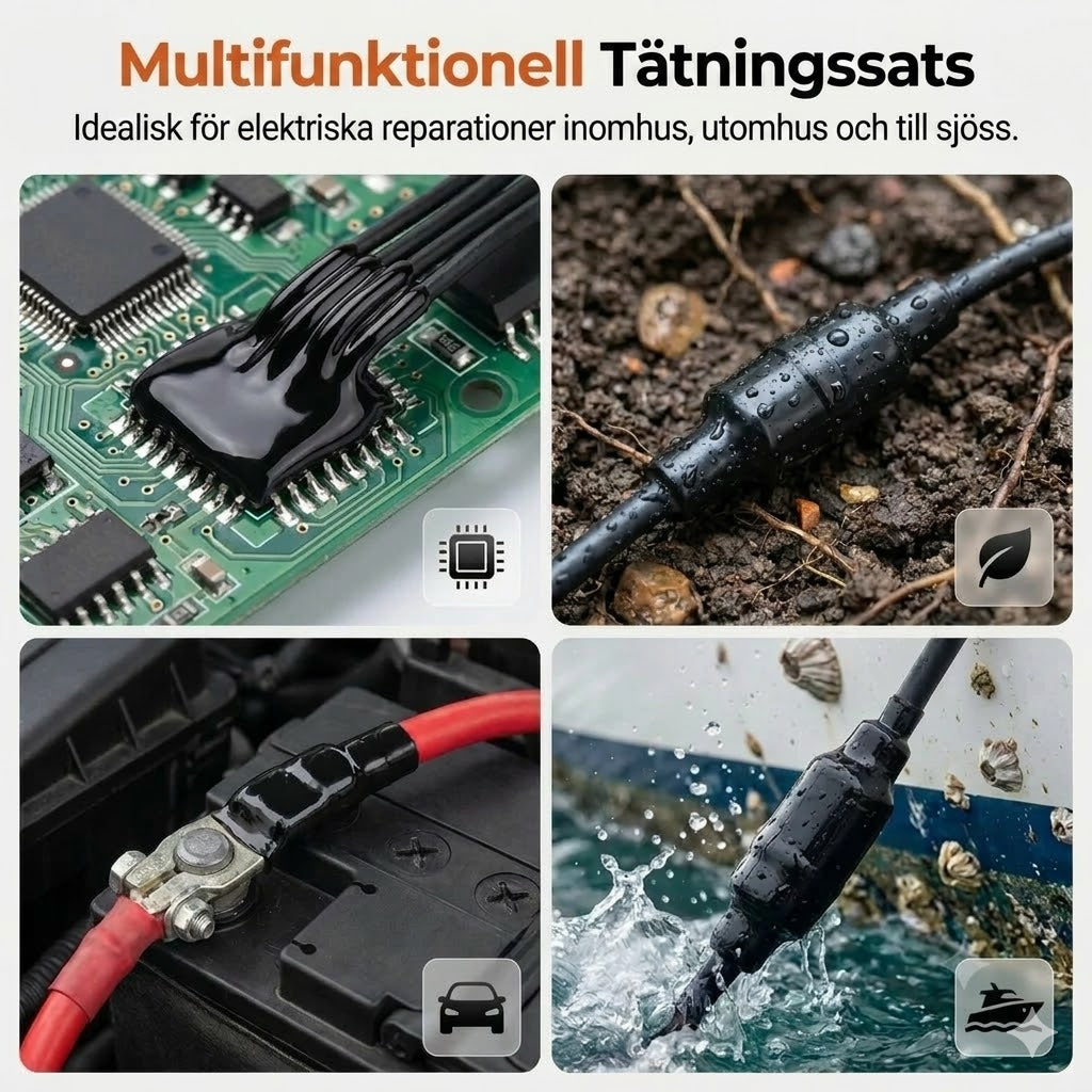 Flytande elektrisk eltejp som tätningsmedel