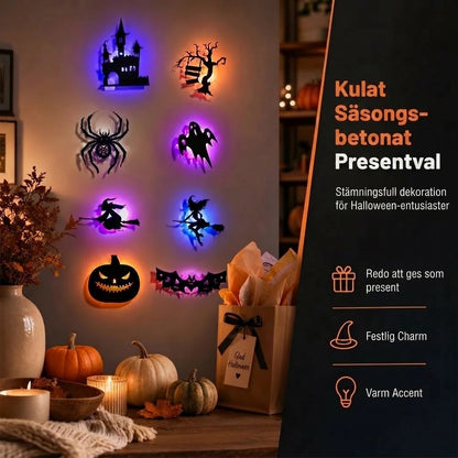 Självlysande Halloween-väggdekaler