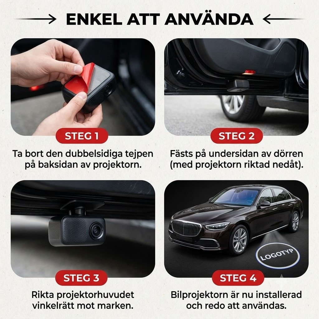 Auto logoprojektor – Lys upp ditt insteg med en snygg logotyp