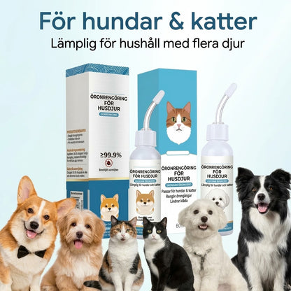 Öronrengöringsdroppar för hundar och katter