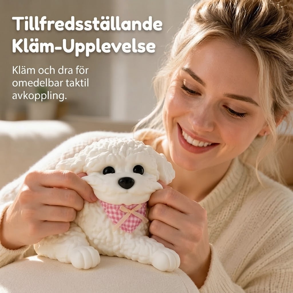 Teddyhund antistress-squishy med halkfri matta