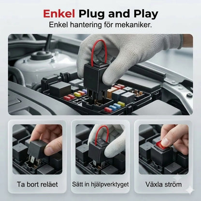 Testkit för bilreläer med startkablar