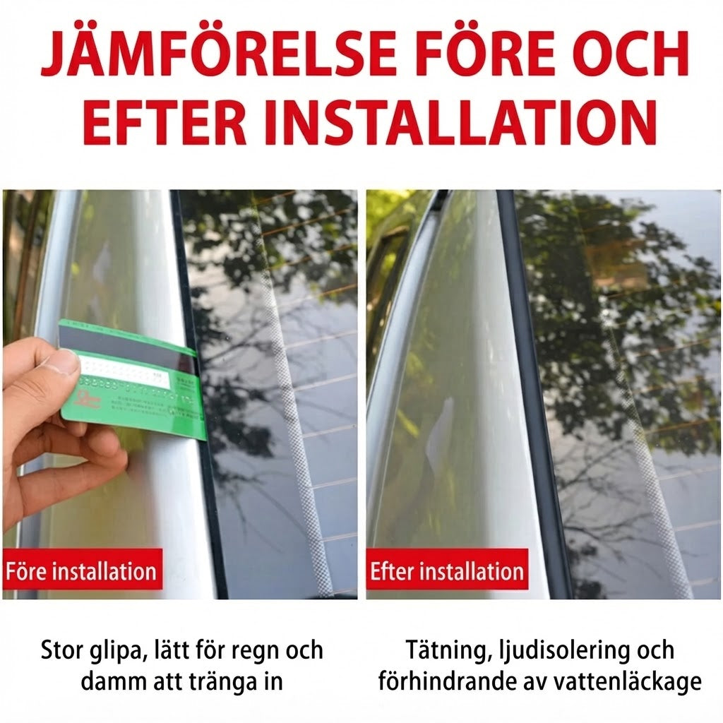 Gummitätningslist för bil som kan klippas till önskad längd