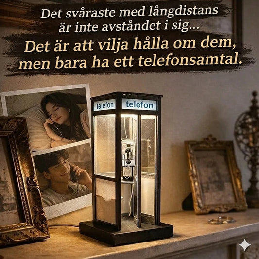 Retro telefonkiosk-lampa