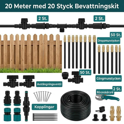 Bevattningsset med Slang och Reglerventiler