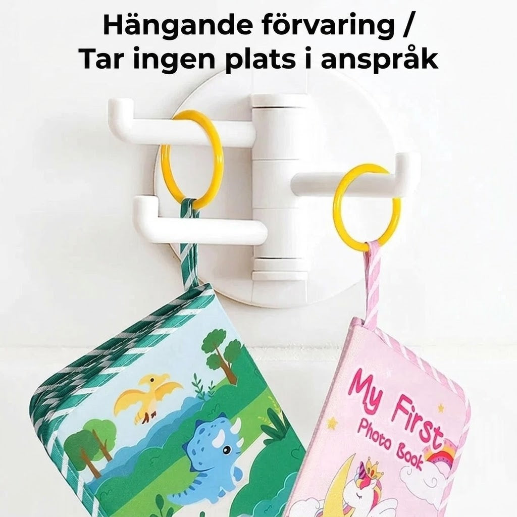 Mjuk babybok med spegel och bitring