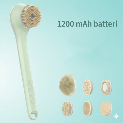 Elektrisk badborste med långt skaft för djuprengöring och exfoliering