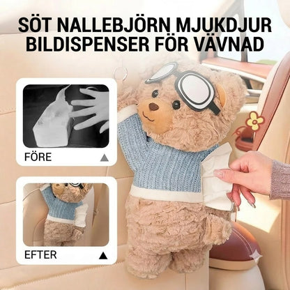 Tissuehållare i form av en plyschbjörn för bilen