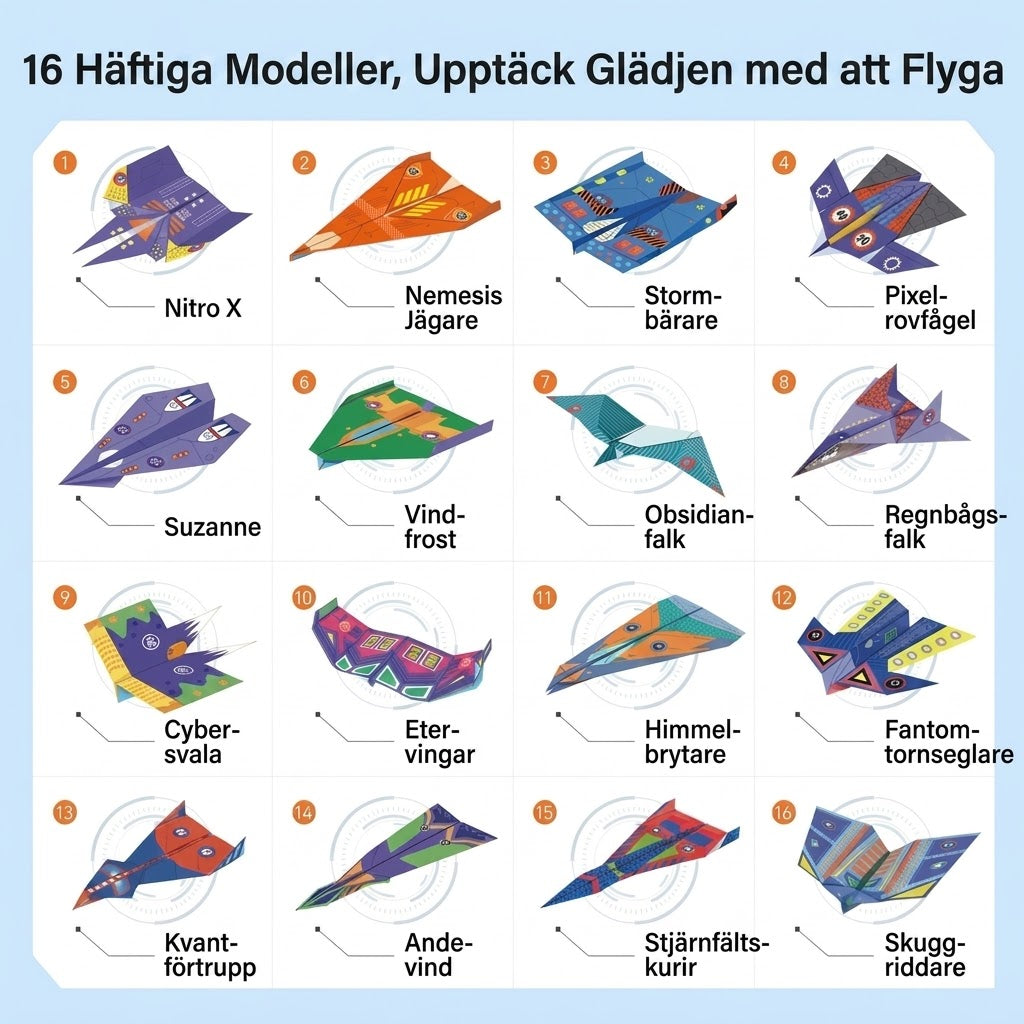 Byggset för pappersflygplan med 10 modeller