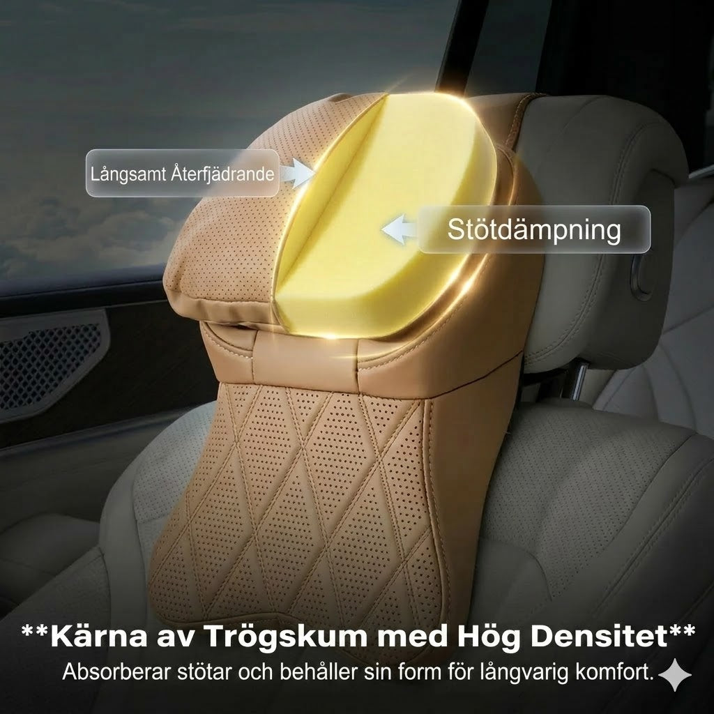 Nackstöd för bil i PU-läder av flygplanskvalitet