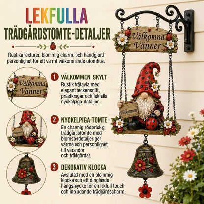 Väderbeständigt trädgårdsornament med bjällror i zinklegering