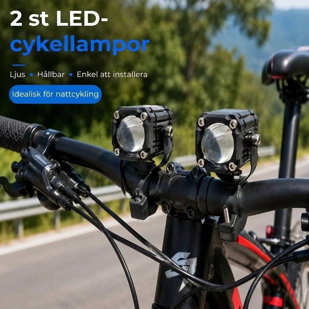 LED-cykellampa med dubbel ljusstråle