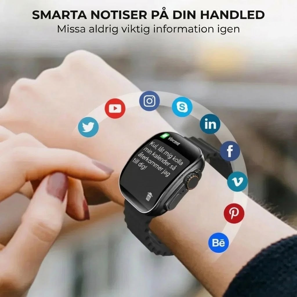 Smartklocka med HD AMOLED-skärm och 7 armband
