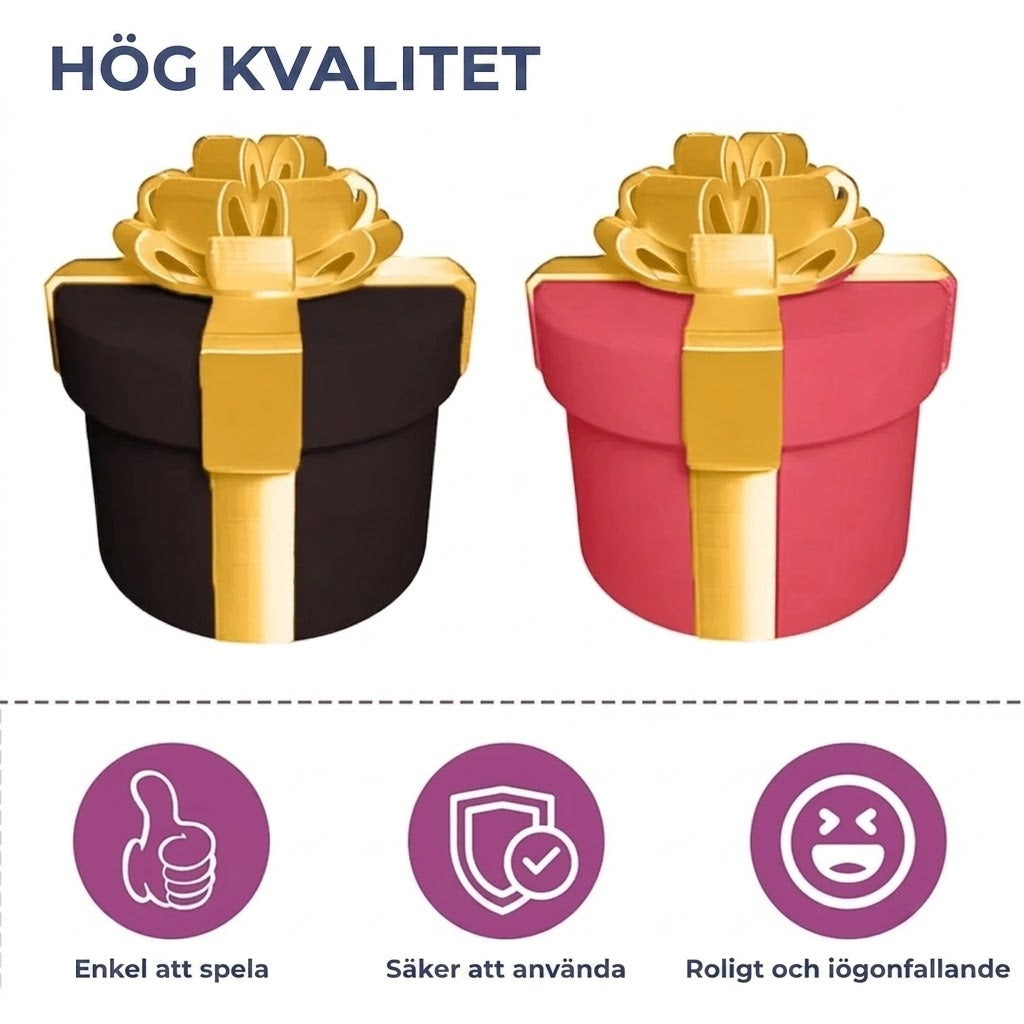 Skämtpresentask med 10 lager skruvar