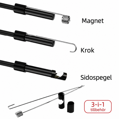 Universell 3-i-1 endoskopkamera med IP67 vattentät sond