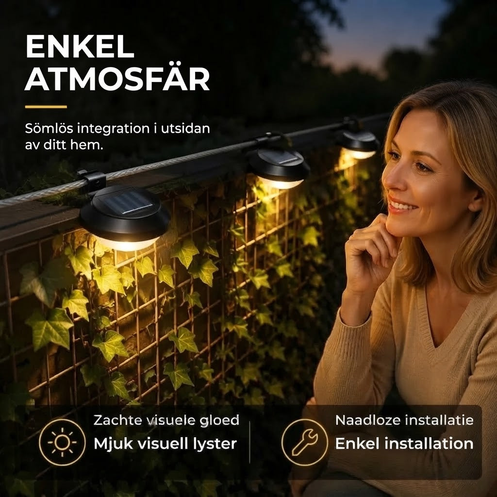 Vattentäta solcellsdrivna LED-lampor för hängränna