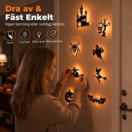 Självlysande Halloween-väggdekaler