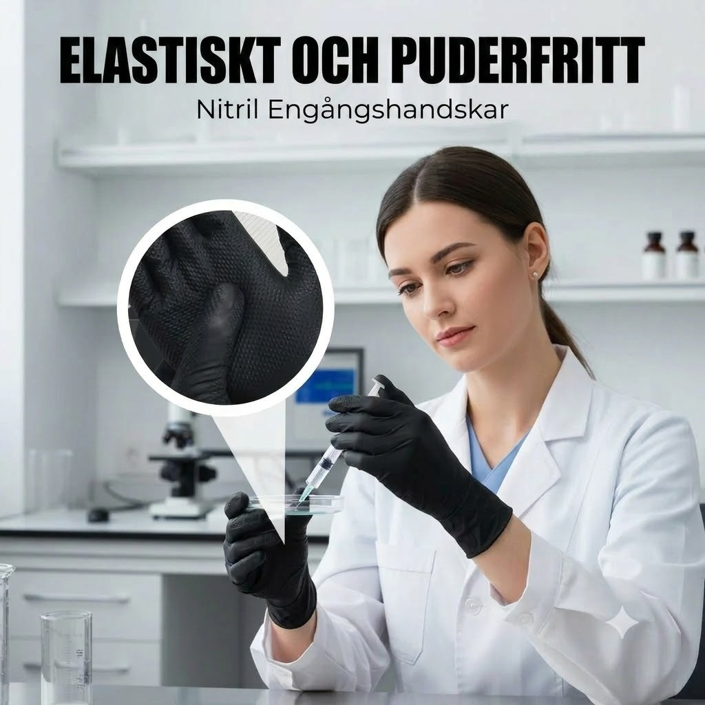Puderfria nitrilhandskar – 100-pack