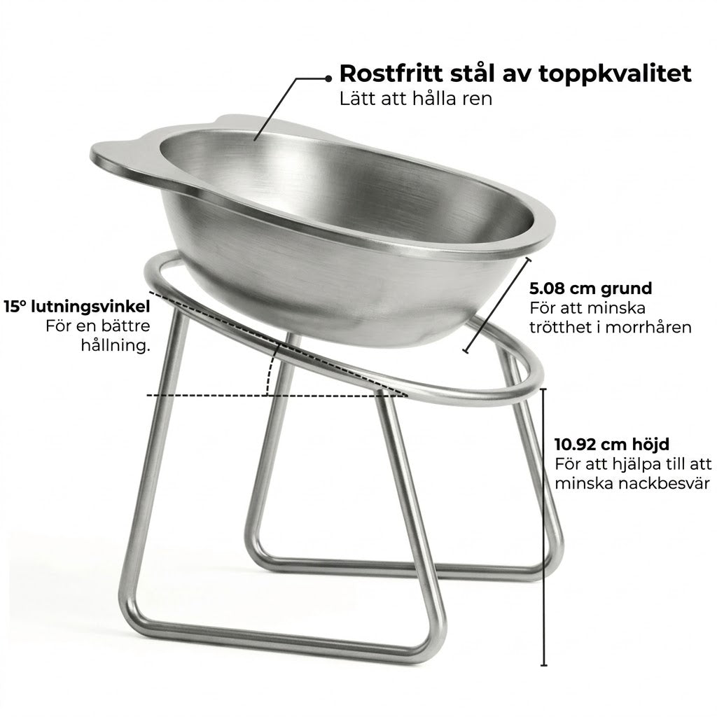 Ergonomisk upphöjd matskål för husdjur