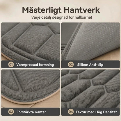 Andningsbar bilstolsdyna med halkskydd och stötdämpning