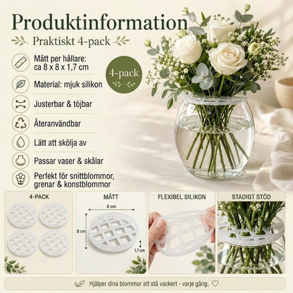 BlomFix töjbara blomsterhållare i silikon 4 pack