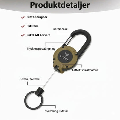 Ny multifunktionell 3-i-1 karbinhake med utdragbar rulle.