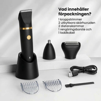 3 i 1 elektrisk kroppstrimmer för män