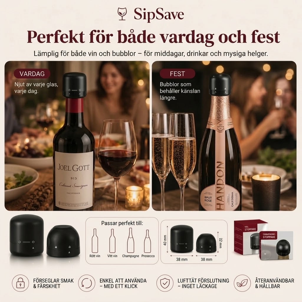 Flaskproppar för vin och champagne 4-pack