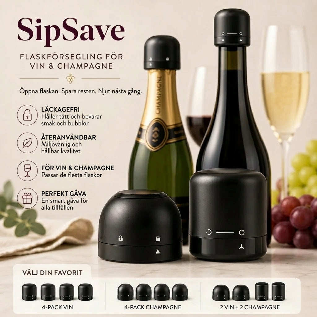 Flaskproppar för vin och champagne 4-pack