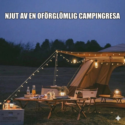 Solcellsdriven tältbelysning (USB-uppladdningsbar LED-campinglykta)