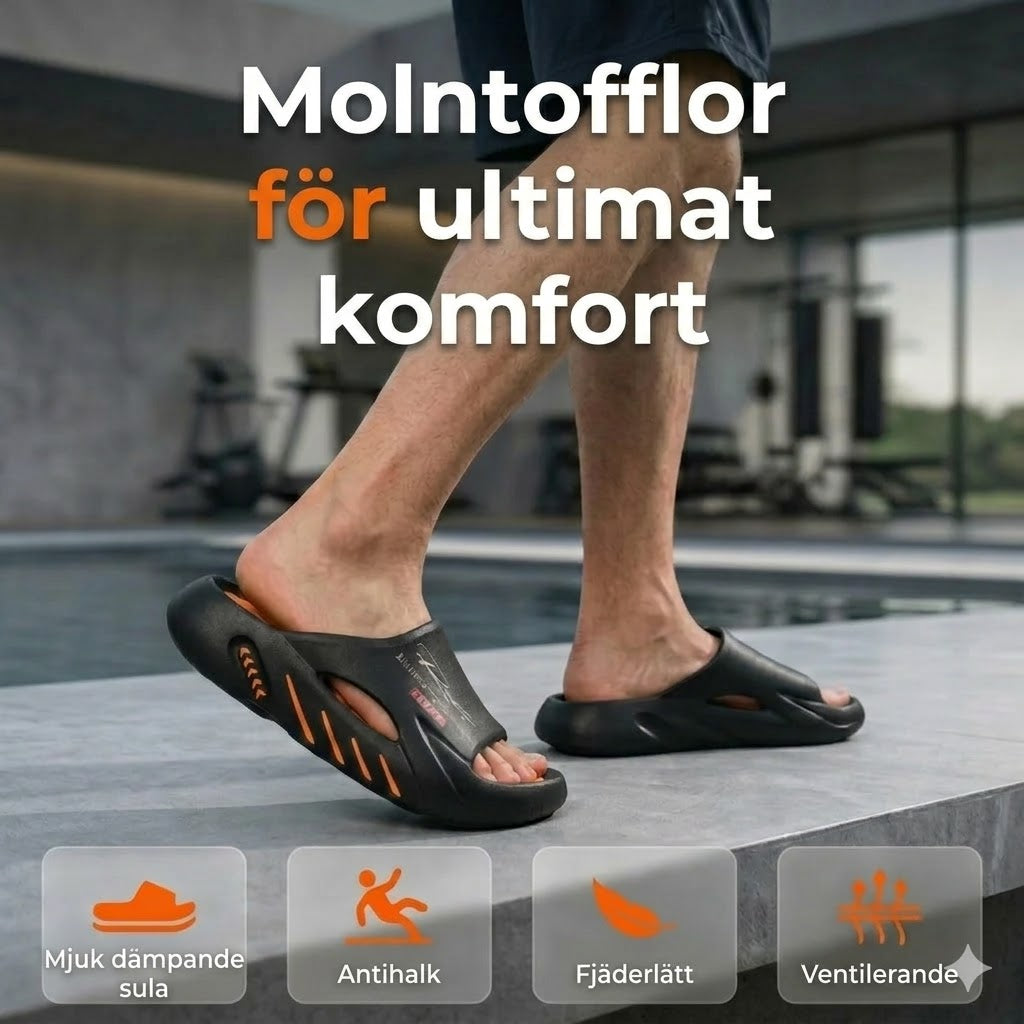 Molntofflor för herrar med tjock halkfri sula