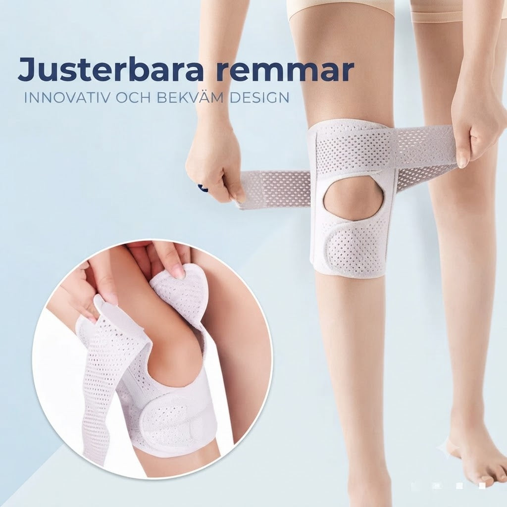 Andningsbara knäskydd med stöd för menisken