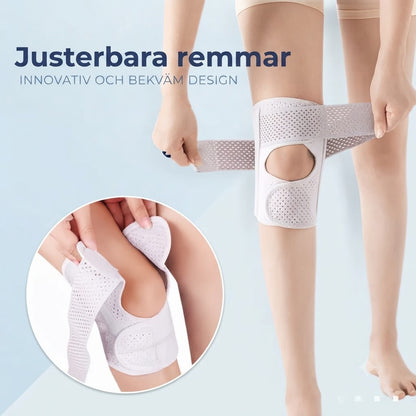 Andningsbara knäskydd med stöd för menisken