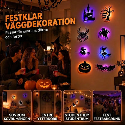 Självlysande Halloween-väggdekaler