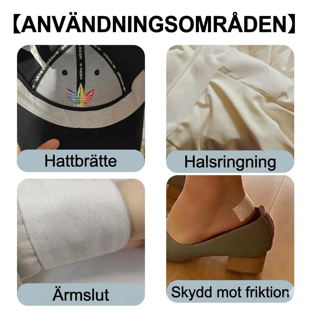 Osynliga engångsskydd mot svett för krage och manschetter