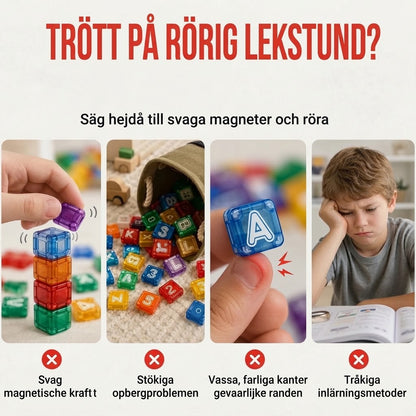 Magnetiska bokstavs- och sifferklossar för barn
