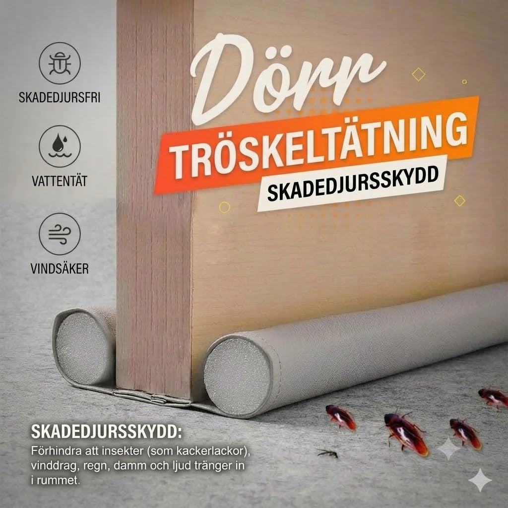 Tätningslist för dörrunderkant – stoppar insekter, drag och buller