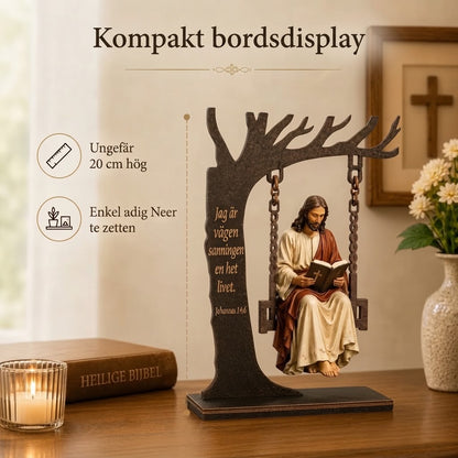 Kristet gungornament i trä med Jesus