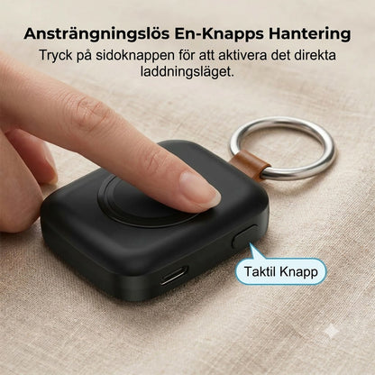 Kompakt magnetisk powerbank för smartklocka 1 200 mAh med nyckelring