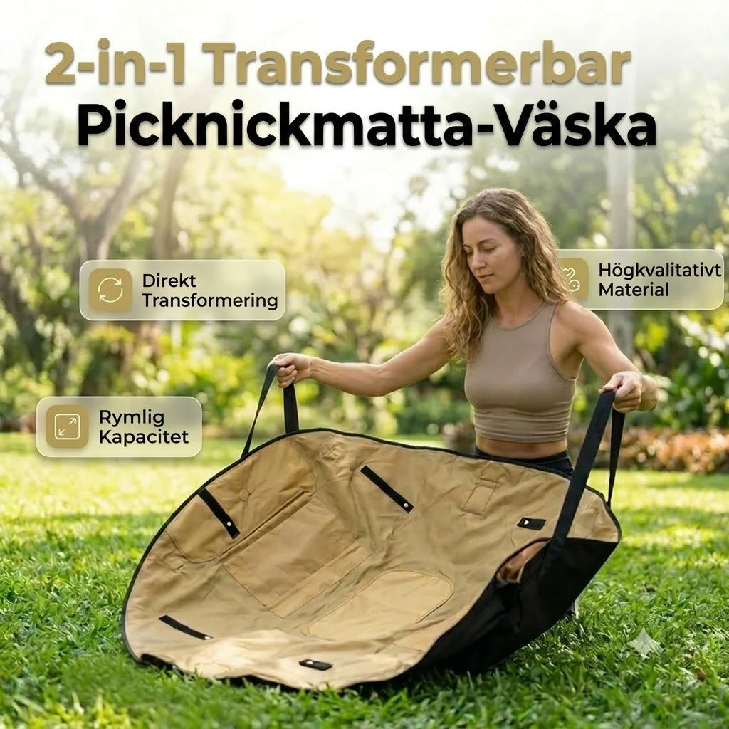 2-i-1 Vattentät Resväska och Picknickmatta
