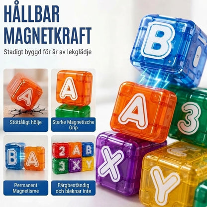 Magnetiska bokstavs- och sifferklossar för barn
