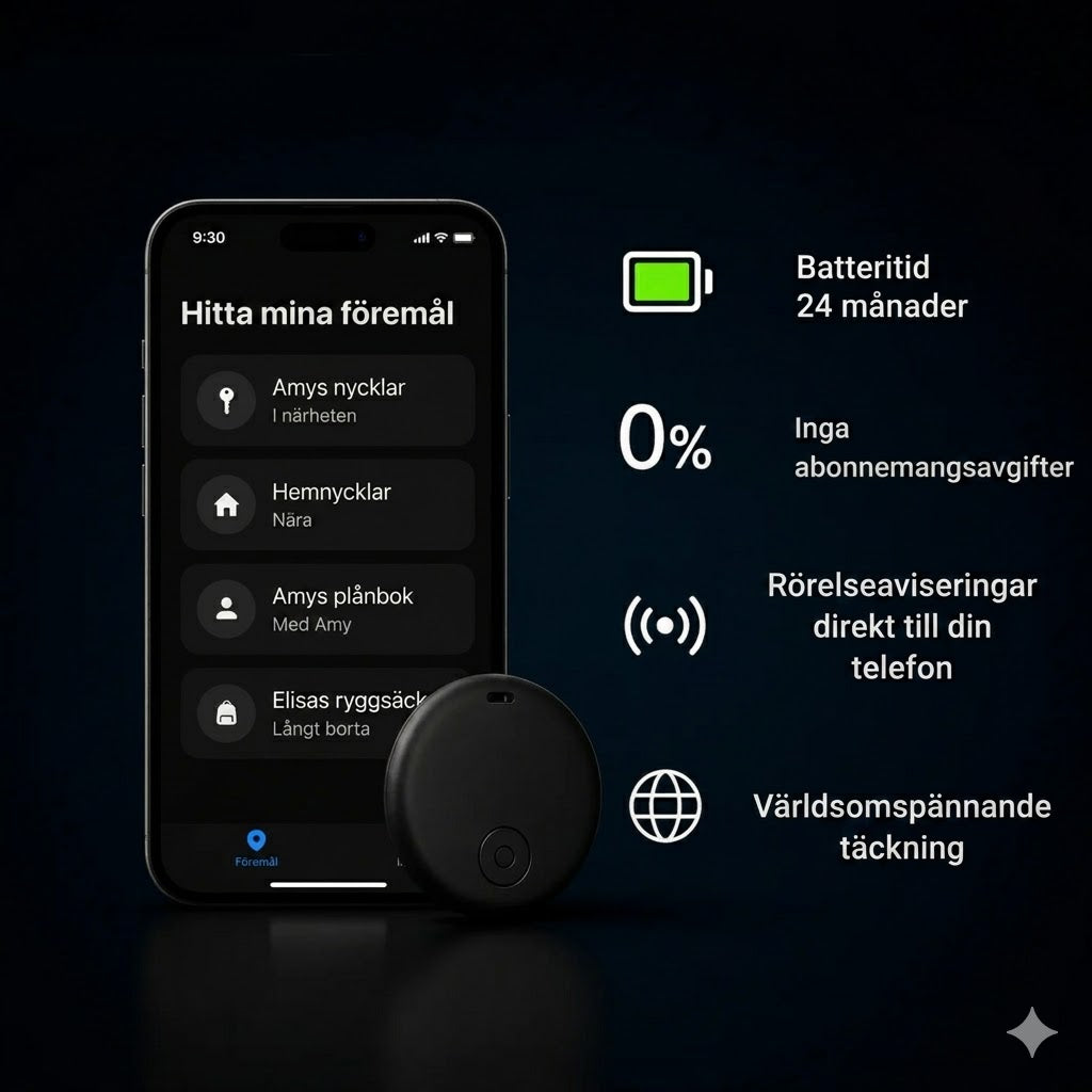 GP90 - Smart GPS-tracker utan abonnemang (Android/Apple)