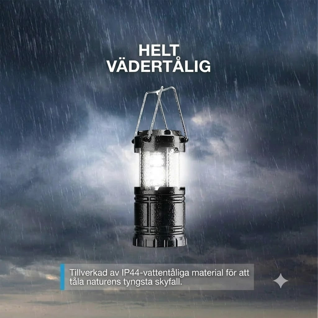 Solcellsdriven Campinglampa med Fläkt och Powerbank