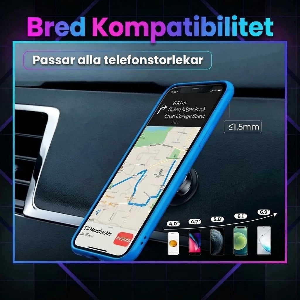 Flexibel magnetisk mobilhållare för bil