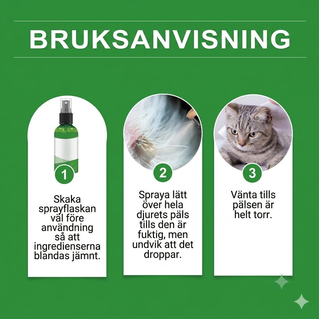 Naturlig fästing- och loppspray för hund och katt