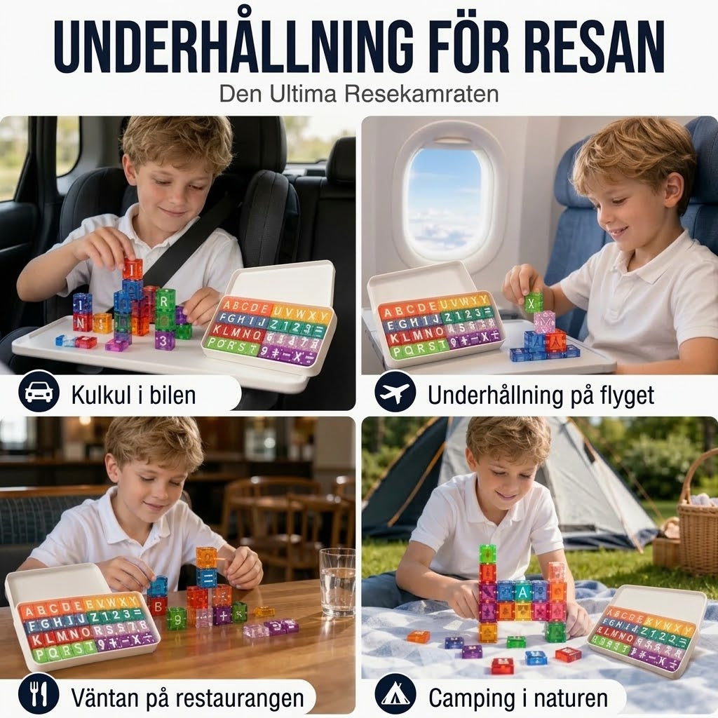 Magnetiska bokstavs- och sifferklossar för barn