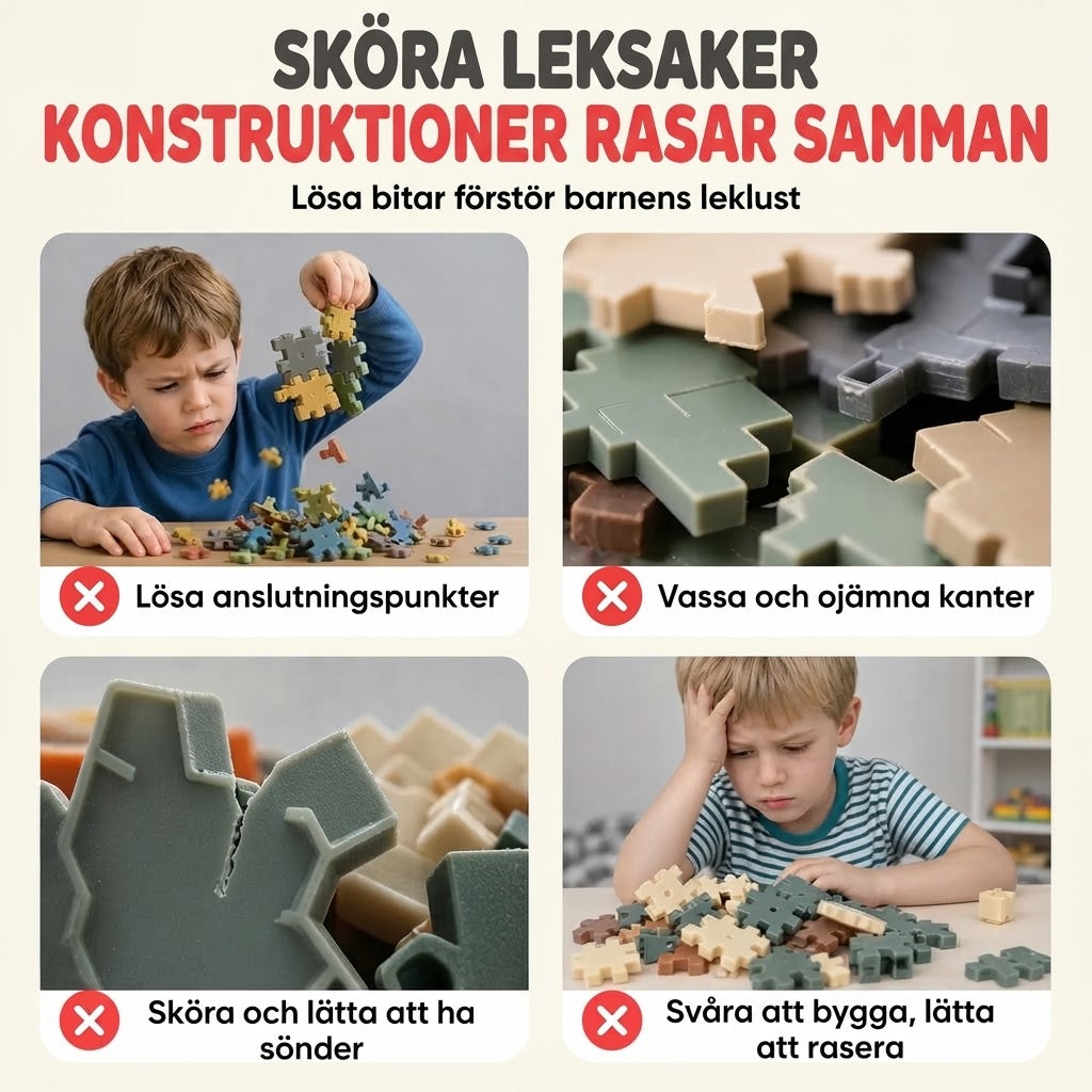 3D snöflingebyggklossar för barn