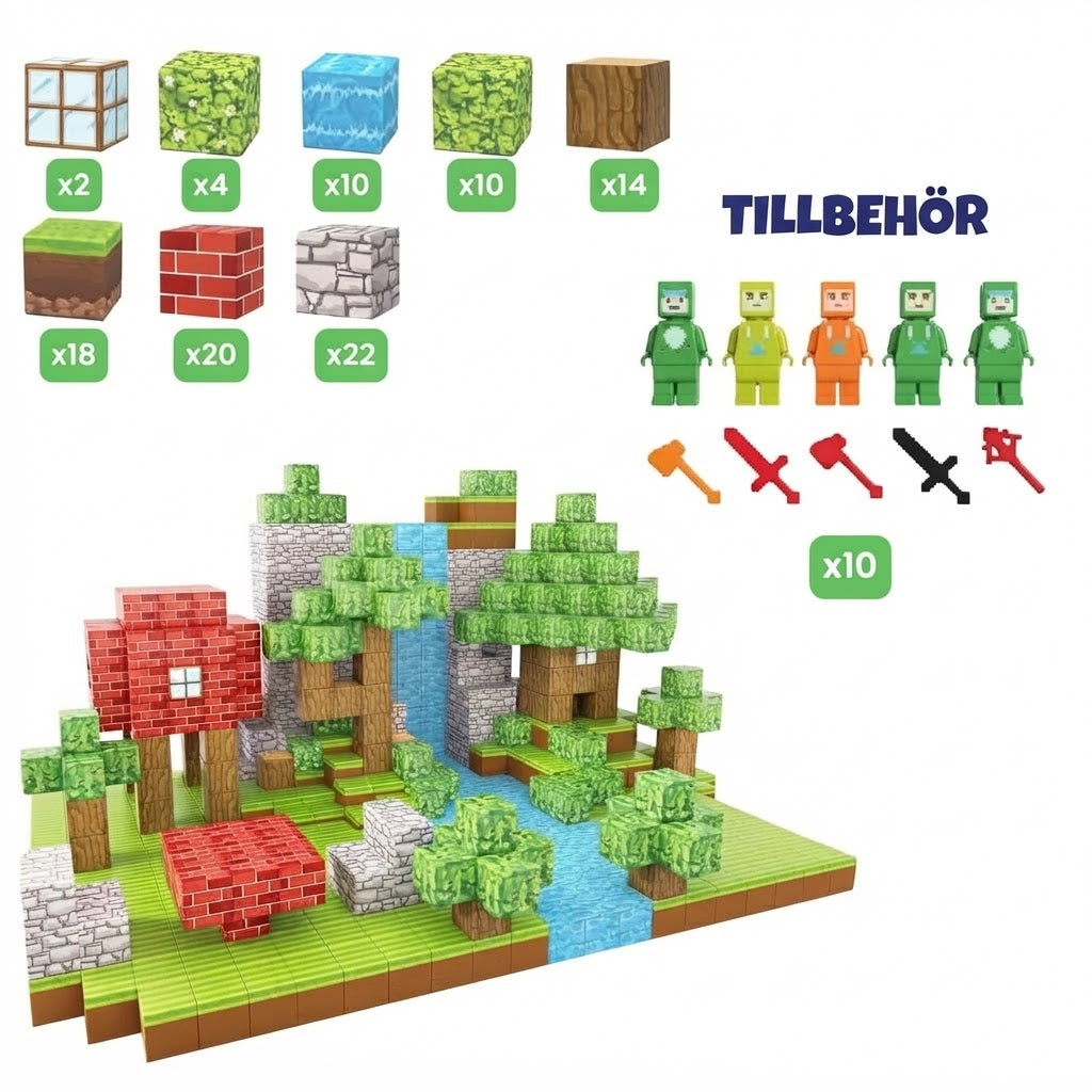 Bloxy magnetiska 3D-byggklossar