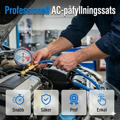 AC-påfyllningsslang för R134a med manometer